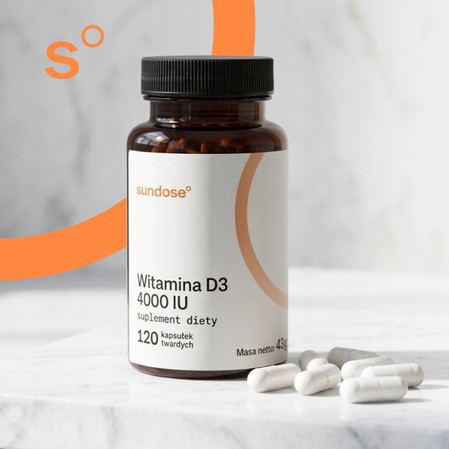 Sundose Witamina D3 4000 IU na wsparcie układu odpornościowego 120 kaps.