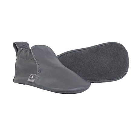 Lodger Skórzane buciki dla niemowląt szare Stepper Gunmetal r. 19