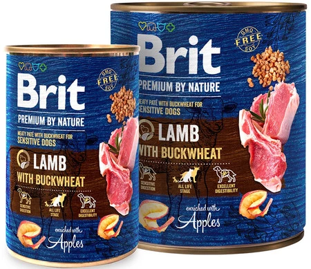BRIT Premium by Nature LAMB Jagnięcina Gryka Jabłka 800g