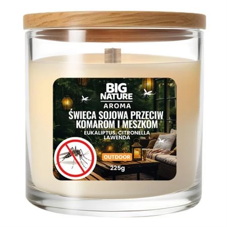 Big Nature Świeca sojowa przeciwko komarom i meszkom HOME 225g