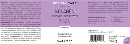 Sanamea Beauty Care Kolagen z kwasem hialuronowym 60 kaps.