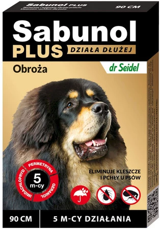 SABUNOL Plus Obroża dla psa na kleszcze pchły 90cm