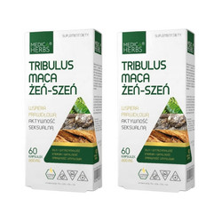 Zestaw 2x MEDICA HERBS Tribulus, Maca, Żeń-szeń 60 kaps.