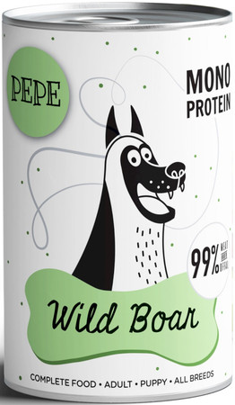 Paka Zwierzaka Pepe Wild Boar 99% dziczyzna- karma mokra dla psa - 400g