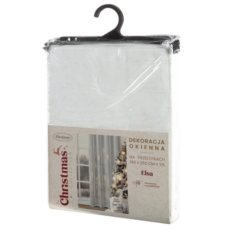 Firana gotowa z błyszczącym nadrukiem rozm.: 140 x 250 cm, kolor: biały