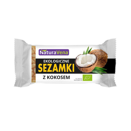 SEZAMKI Z KOKOSEM BIO 27 g - NATURAVENA KRÓTKA DATA 2026-10-31