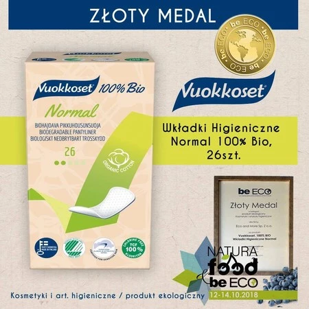 Zestaw: 2x Vuokkoset − 100% BIO Wkładki higieniczne Normal − 26 sztuk