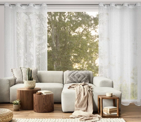 FIRANA GOTOWA LILY 140 X 250 CM BIAŁY