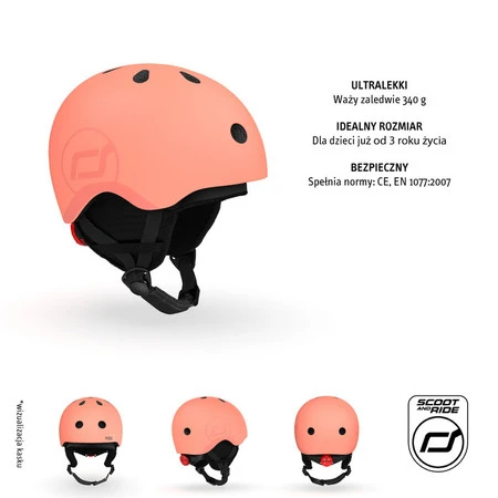 SCOOTANDRIDE Kask narciarski zimowy S-M dla dzieci 3+ Peach