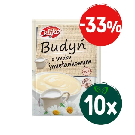  Zestaw: 10x Budyń o smaku śmietankowym bez dodatku cukru 40 g