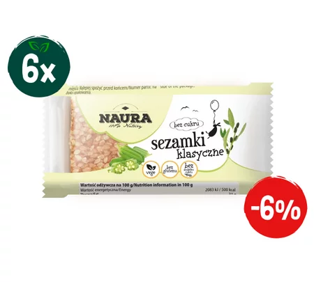 Zestaw: 6x Sezamki bez cukru 27 g