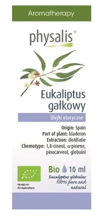 OLEJEK ETERYCZNY EUKALIPTUS GAŁKOWY BIO 10 ml. 