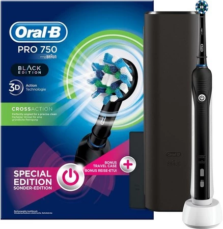 ORAL-B BRAUN SZCZOTECZKA ELEKTRYCZNA PRO750BLACK 6155726 31568739 (czarne etui)