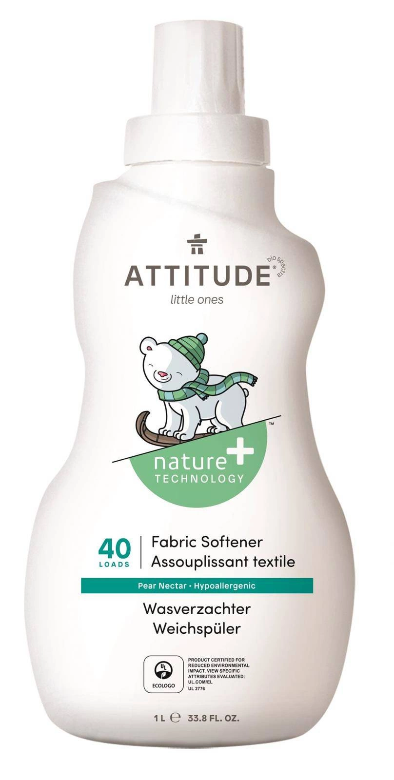 Attitude − Gruszkowy Nektar, płyn do płukania ubranek dziecięcych − 1000 ml