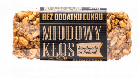 Zestaw 6x Łysoń Baton Miodowy Kłos BEZ DODATKU CUKRU słonecznik 45g