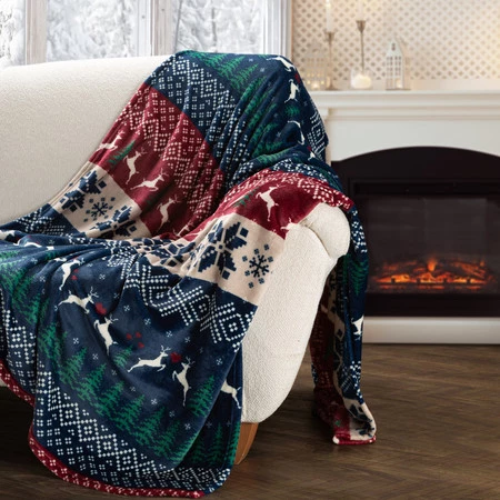 Koc świąteczny 150x200 cm ze skandynawskim wzorem