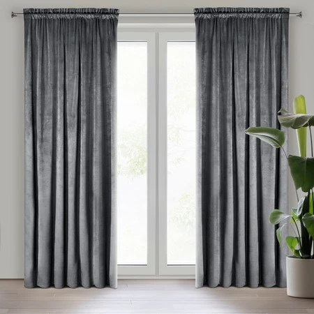 ZASŁONA GOTOWA D91 ROSA NA TAŚMIE 140 X 270 CM GRAFITOWY