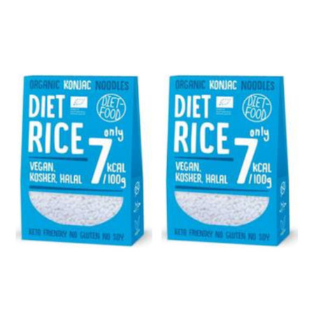 Zestaw: 2x DIET-FOOD Makaron Konjac Shirataki Rice bezglutenowy Bio 385g (300g)