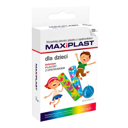 MAXIPLAST plastry z opatrunkiem dla dzieci wodoodporne 20 szt.