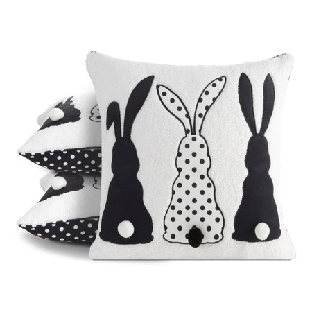 Poszewka Wiosna 45 x 45 cm, Czarny