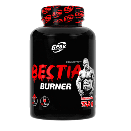 6PAK BESTIA BURNER spalacz tłuszczu 100 kaps