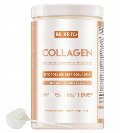 BeKeto Czysty Kolagen Wołowy Hydrolizowany - Bezsmakowy 500g