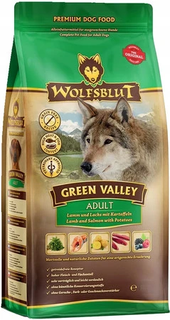 WolfsBlut Green Valley – jagnięcina i łosoś z rokitnikiem i dzikimi ziołami – 12.5kg - bezzbożowa karma dla psów dorosłych