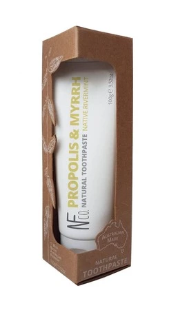 The Natural Family Co, Naturalna pasta do zębów bez fluoru, Propolis i Myrrh, 110g