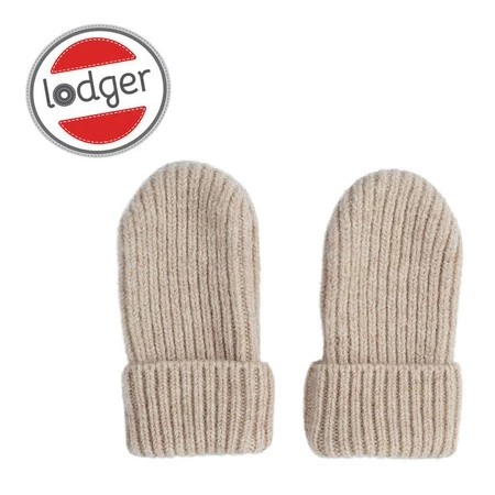 Lodger Rękawiczki niemowlęce z wełny merino 100% beżowe Beige 0-12 m