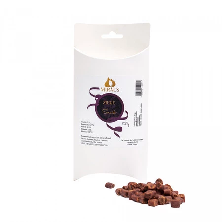 MIRALS Ziege Snack - przysmaki treningowe z mięsa kozy (100g)