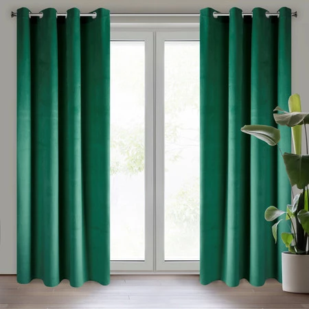 ZASŁONA GOTOWA PIERRE 140 X 250 CM CIEMNOZIELONY