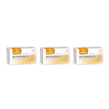 Zestaw: 3x Protego Witamina D 1000 j.m. 60 kaps.