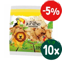 Zestaw: 10x Herbatniki szkolne Mini Jungle 100 g