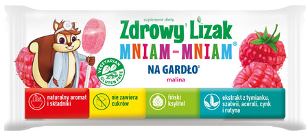 Starpharma Zdrowy Lizak Mniam Na Gardło 6g smak Malina