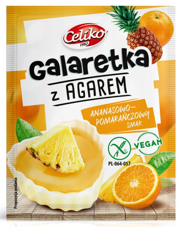  Galaretka z agarem o smaku ananas-pomarańczowy bez glutenu Celiko, 45g
