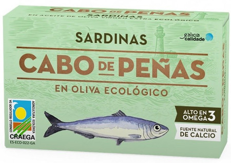 Cabo de Peñas Sardynki w ekologicznej oliwie z oliwek 120 g