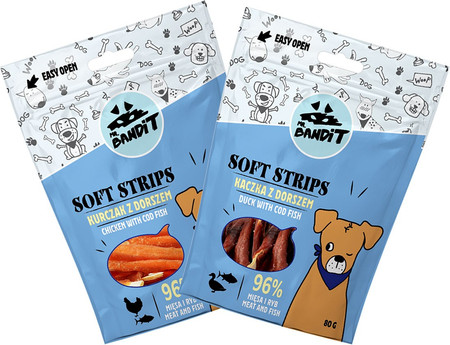 MR.BANDIT Soft Strips Duck Fish Kaczka z Dorszem 500g