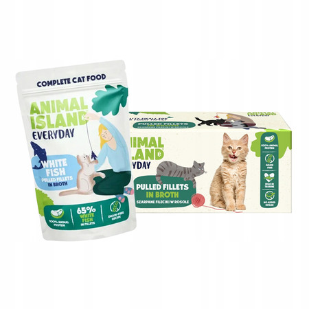 Animal Island Karma Mokra dla Kota Biała Ryba Fileciki w Rosole 40 x 85 g