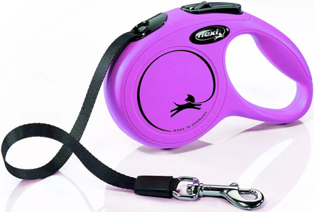 FLEXI NEW CLASSIC Smycz taśmowa XS / 3m różowa