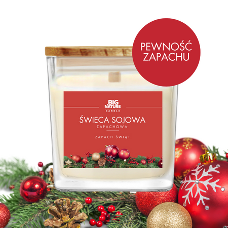 Big Nature Świeca sojowa ZAPACH ŚWIĄT 205g