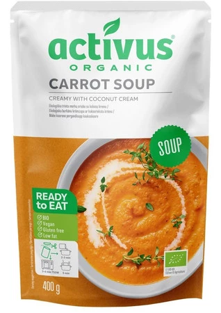 Activus Zupa krem z marchwi z mlekiem kokosowym bezglutenowa BIO 400 g