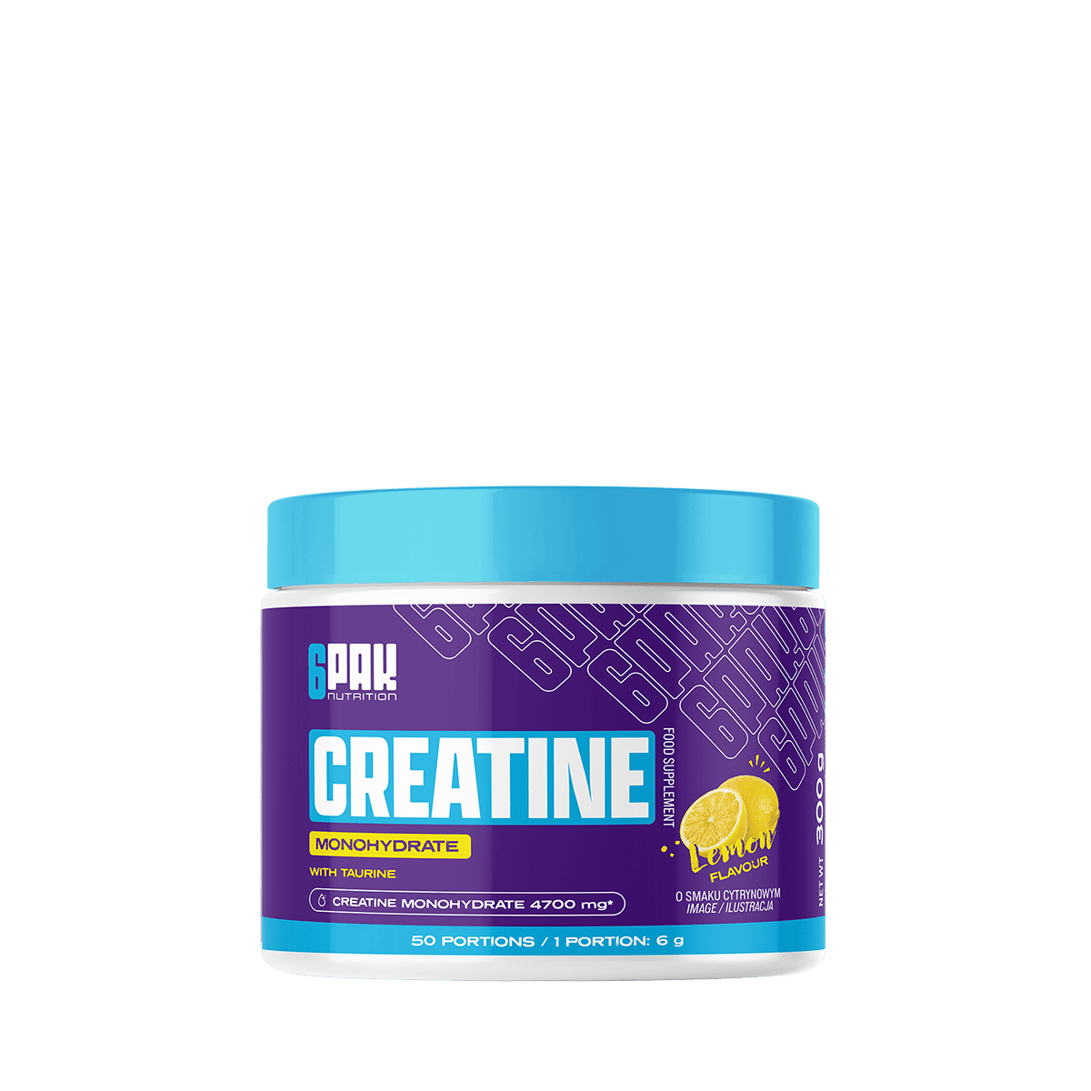 6PAK CREATINE MONOHYDRATE Monohydrat 300g smak Lemon - Nabea.pl