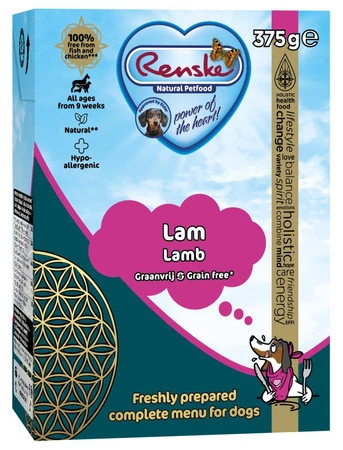 Zestaw 10x Renske Fresh lamb - świeża jagnięcina bez zbóż dla psów (375 g)