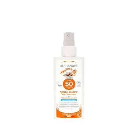 Alphanova Sun Bio, Bebe Przeciwsłoneczny Spray o wysokim filtrze SPF 50 SUN, 125ml