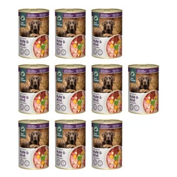 Zestaw 10x PURE NATURE DOG Pute Rind - indyk i wołowina z marchewką i fenkułem dla dorosłych psów (400g)