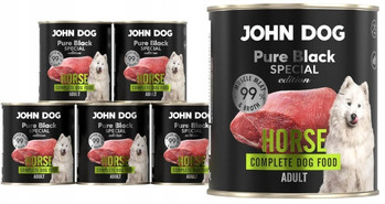 John Dog Pure Black Konina -Karma mokra MONOBIAŁKOWA dla psa - 6 x 800 g