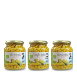 Zestaw: 3x KUKURYDZA SŁODKA W ZALEWIE BIO 340 g (230 g) (SŁOIK) - BIO PLANET