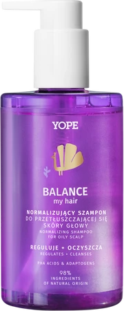 Yope - Balance My hair Szampon do przetłuszczającej się skóry głowy z kwasami 300ml