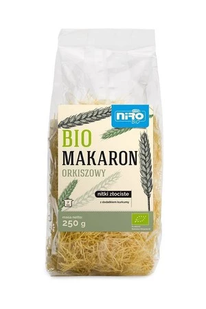 Niro − Makaron orkiszowy z kurkumą nitki złociste BIO − 250 g