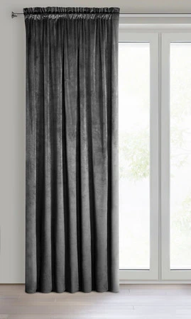 ZASŁONA GOTOWA D91 ROSA NA TAŚMIE 140 X 270 CM CZARNY